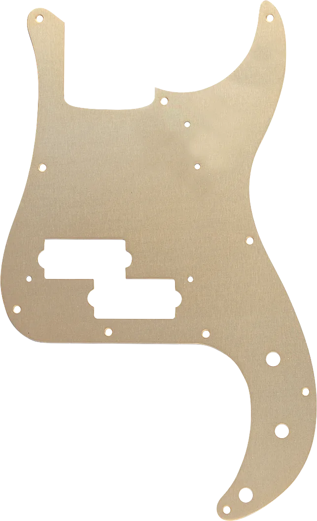 Fender 10-Hole '50s Vintage-Style Precision Bass Pickguards — Pickguard, '57 Precision Bass, 10-Hole Mount, Gold Anodized, 1-Ply · Battipenna · R&D Sound Lugano