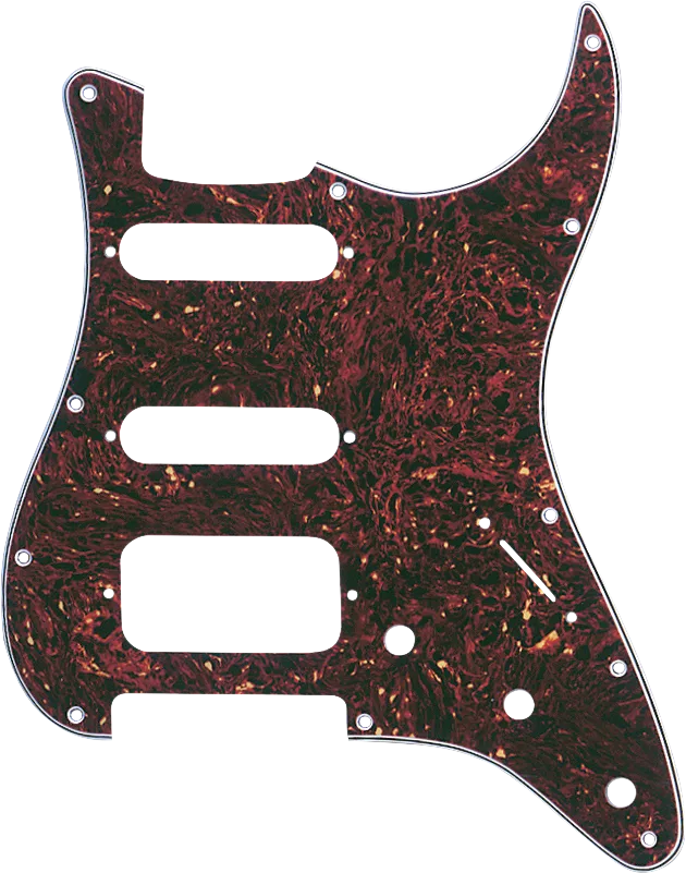 Fender 11-Hole Modern-Style Stratocaster H/S/S Pickguards — Pickguard, Stratocaster H/S/S, 11-Hole Mount, Brown Tortoise Shell, 4-Ply · Battipenna · R&D Sound Lugano