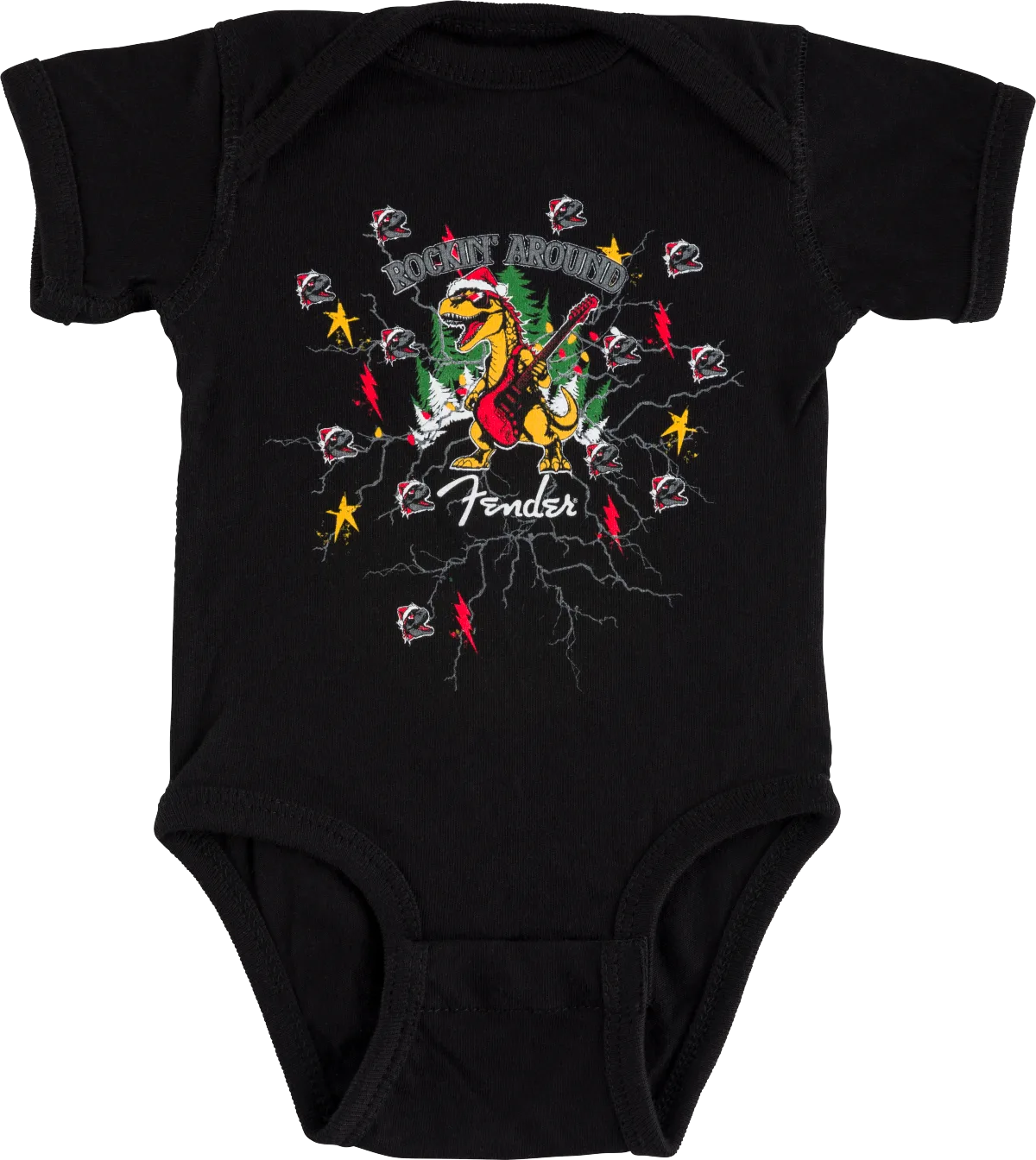 Fender 2025 Ugly Christmas Dinosaur Baby Bodysuit — 2025 Christmas Dinosaur Baby Bodysuit, 0-3 Months · Abbigliamento · R&D Sound Lugano