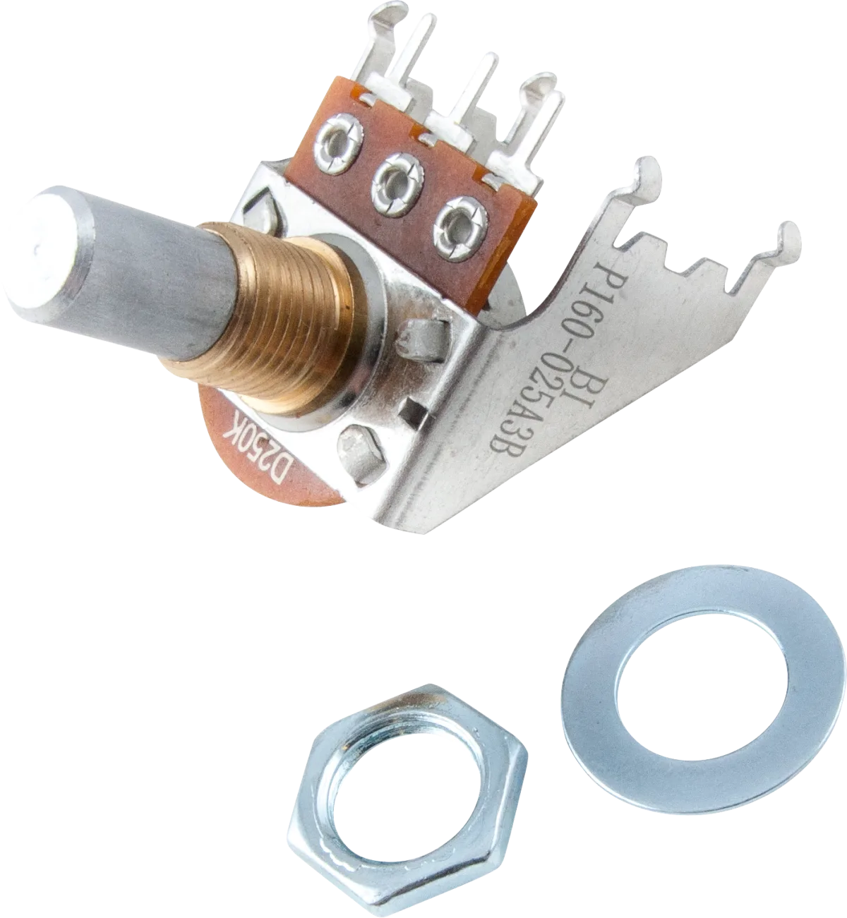Fender 250K Audio Taper Snap-In Potentiometer — Solid Shaft · Ricambi per amplificatori · R&D Sound Lugano