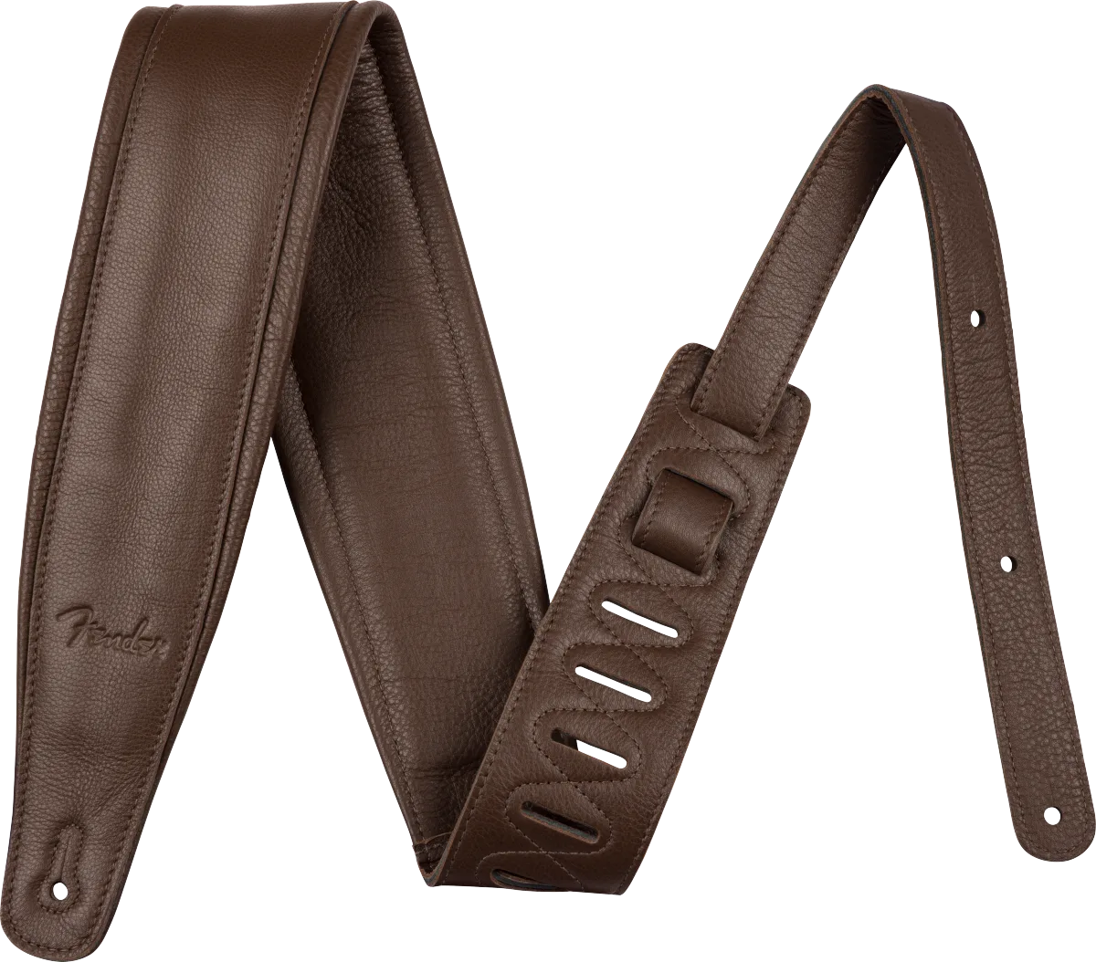 Fender 3.5" Premium Leather Strap — Brown · Tracolle e cinghie · R&D Sound Lugano
