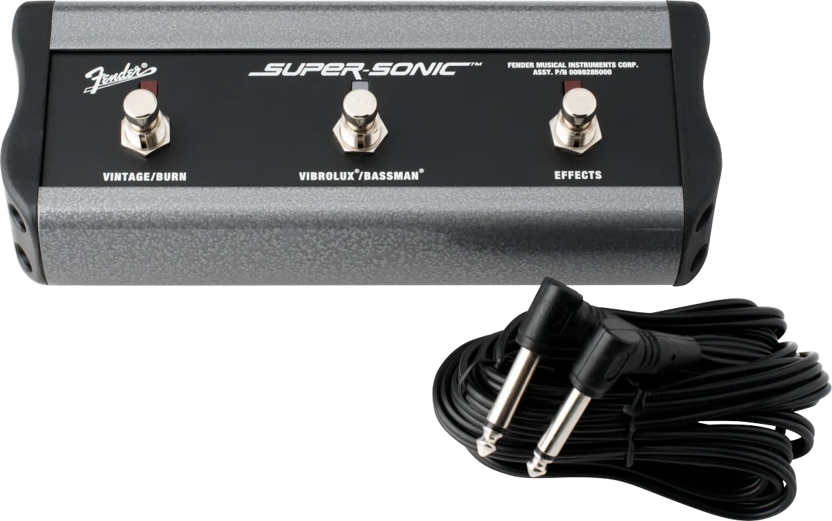 Fender 3-Button Footswitch: Vintage and Burn-Vibrolux and Bassman-Effects — 3-Button Footswitch: Vintage & Burn/Vibrolux & Bassman/Effects, 1/4" Connector · Ricambi per amplificatori · R&D Sound Lugano