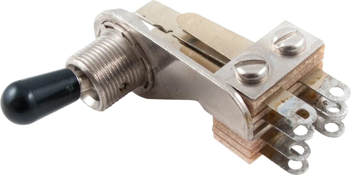 Fender 3-Position (DPDT) Toggle Switch — Chrome with Black Tip · Manopole e controlli · R&D Sound Lugano