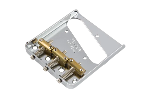 Fender 3-Saddle American Vintage Telecaster Bridge Assembly (Chrome) — 3-Saddle American Vintage Telecaster Bridge Assembly with Brass Saddles (Chrome) · Ponti e componenti · R&D Sound Lugano