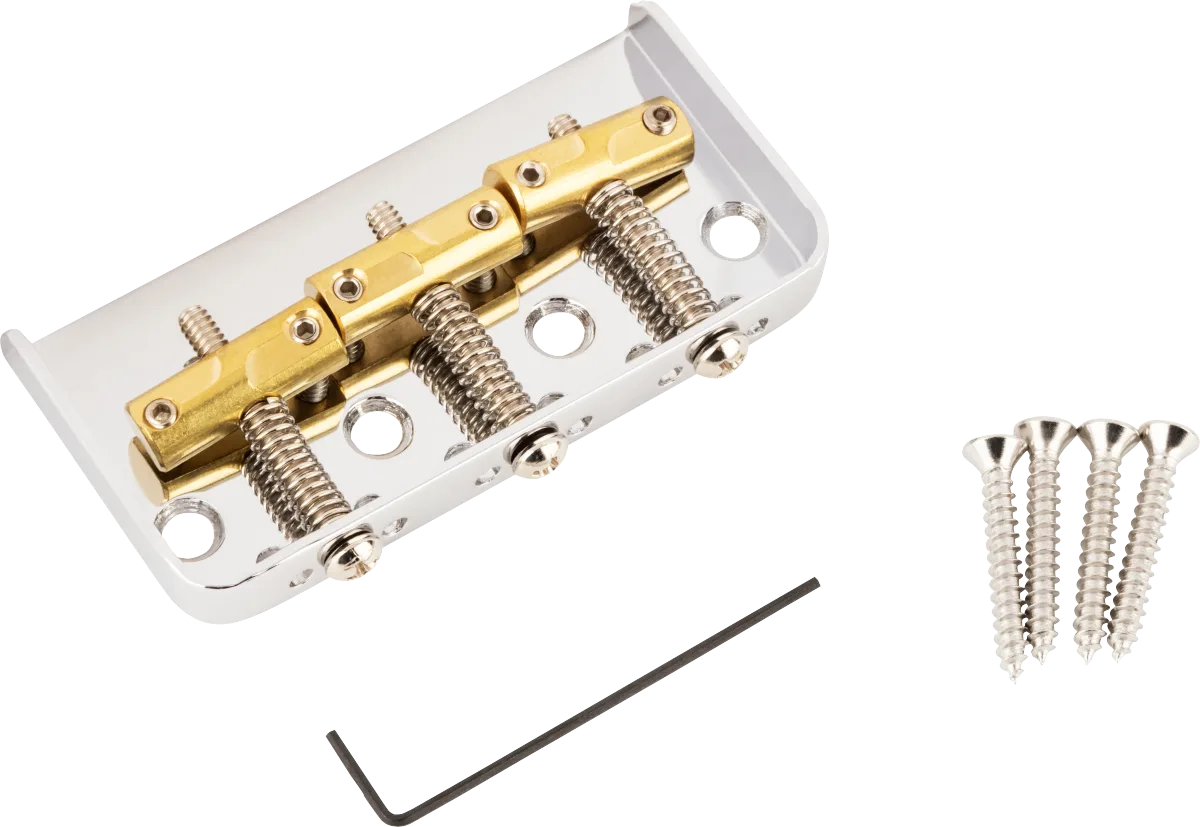 Fender 3-Saddle Custom "Cut-Off" Vintage-Style Tele Bridge with Compensated Brass Saddles · Ponti e componenti · R&D Sound Lugano