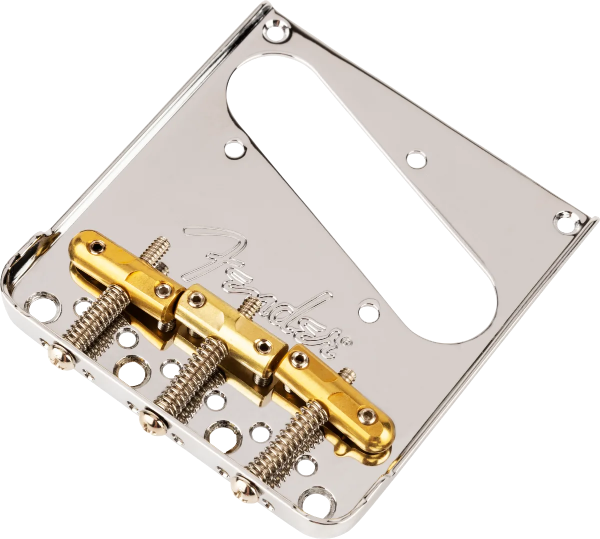 Fender 3-Saddle Top-Load/String-Through Tele Bridge with Compensated Brass "Bullet" Saddles — 3-Saddle Top-Load/String-Through Tele Bridge with Compensated Brass “Bullet” Saddles · Ponti e componenti · R&D Sound Lugano