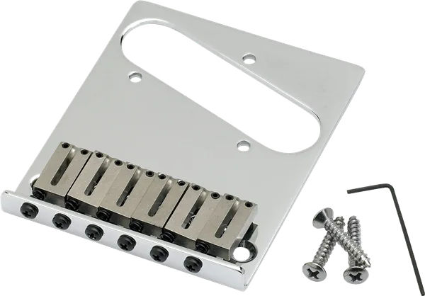 Fender 6-Saddle American Series Telecaster Bridge Assemblies — 6-Saddle American Series Telecaster Bridge Assembly, Chrome · Ponti e componenti · R&D Sound Lugano