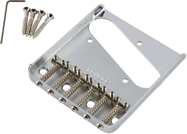 Fender 6-Saddle Vintage-Style Telecaster Bridge Assembly — 6-Saddle Vintage-Syle Telecaster Bridge Assembly (Chrome) · Ponti e componenti · R&D Sound Lugano