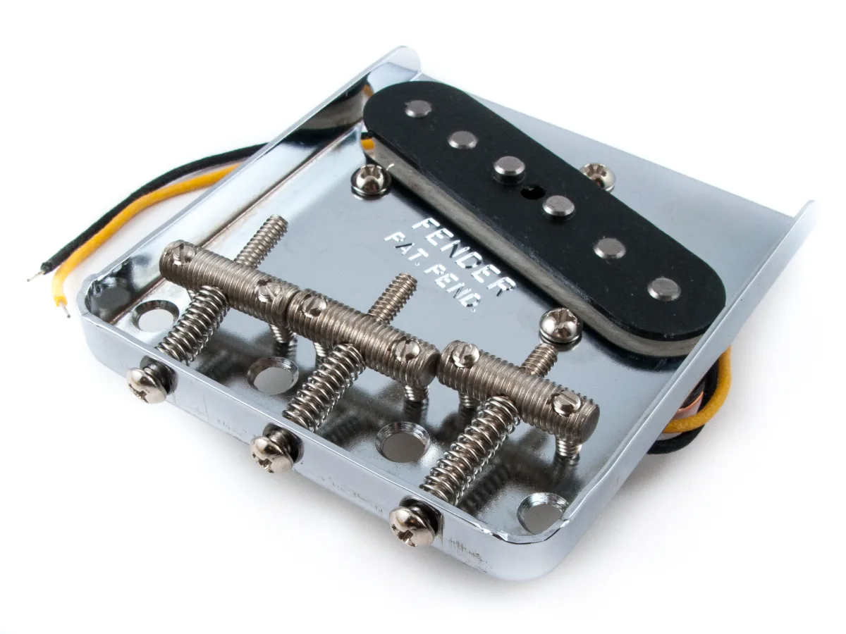 Fender '62 Tele Custom Bridge Assembly with Pickup, Threaded Steel Saddles — 62 Tele Custom Bridge Assembly with Pickup, Threaded Steel Saddles · Pickup e preamp · R&D Sound Lugano