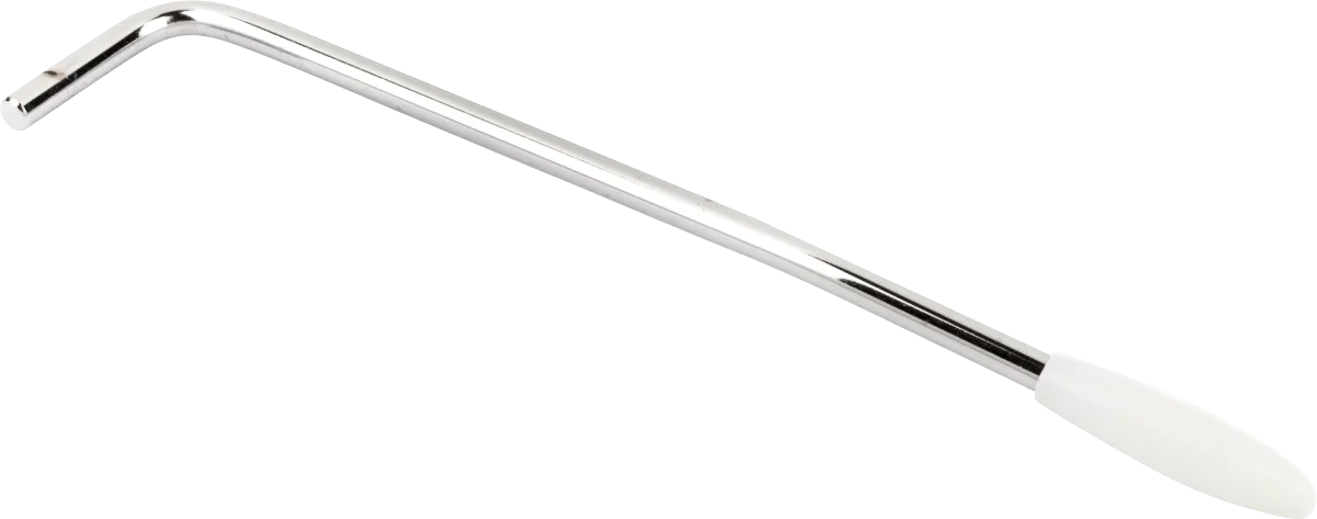 Fender '65 Mustang MIJ Tremolo Arm — '65 Mustang Tremolo Arm, White Tip, Chrome · Leve tremolo · R&D Sound Lugano