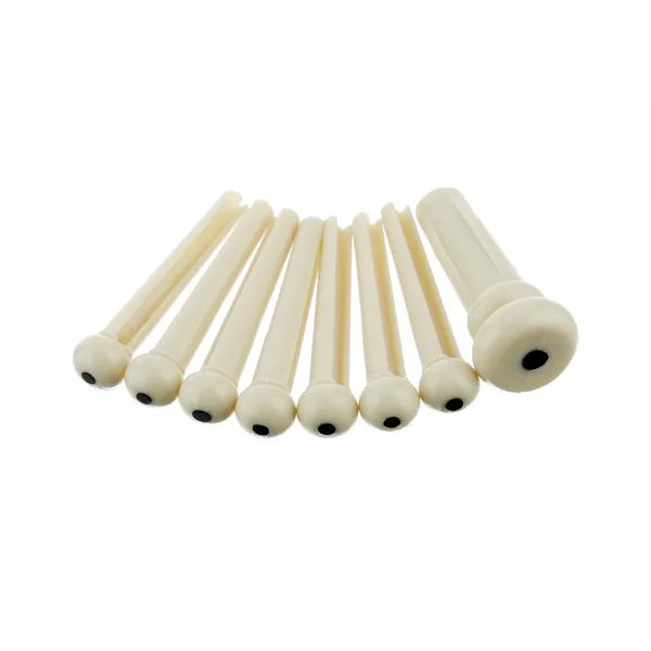 Fender Acoustic Bridge Pin Sets — Bridge Pin Set, Ivory with Black Dot (7) · Ponti e componenti · R&D Sound Lugano