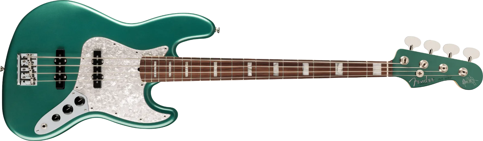 Fender Adam Clayton Jazz Bass — Rosewood Fingerboard, Sherwood Green Metallic · Bassi elettrici · R&D Sound Lugano