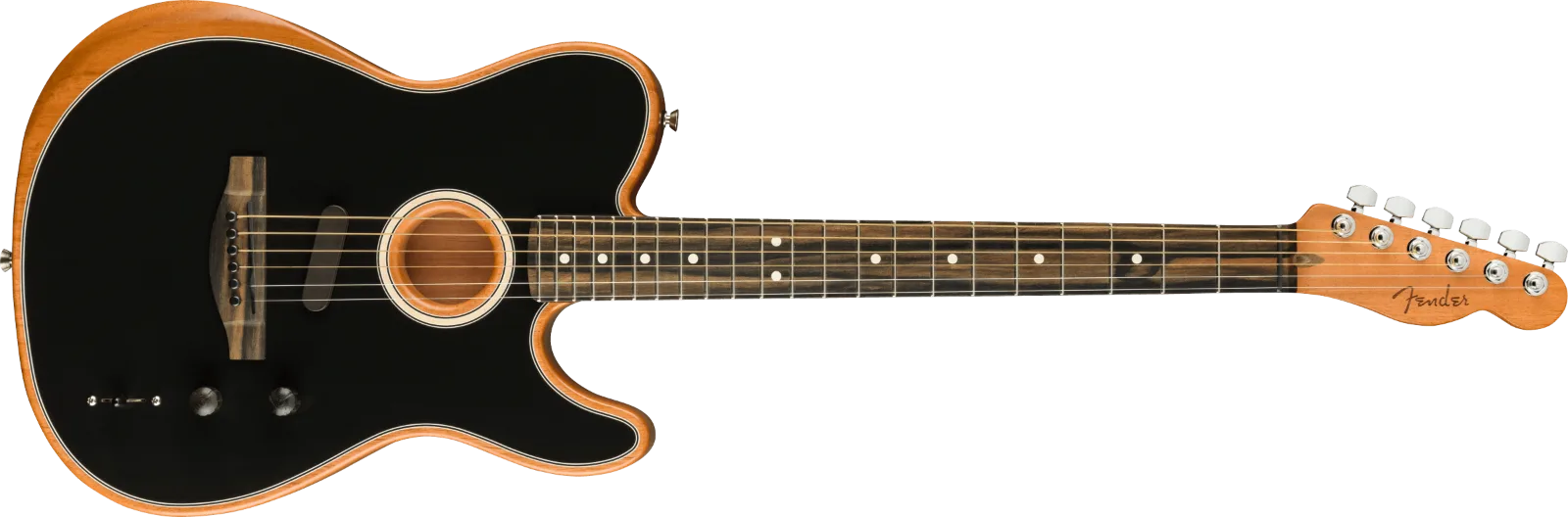 Fender American Acoustasonic Telecaster — Ebony Fingerboard, Black · Chitarre acustiche · R&D Sound Lugano