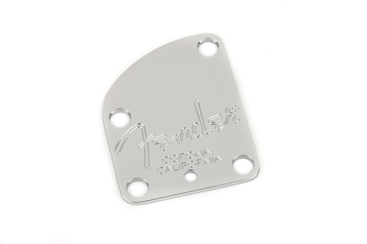 Fender American Deluxe Guitar 4-Bolt Neck Plate, Chrome · Manici · R&D Sound Lugano