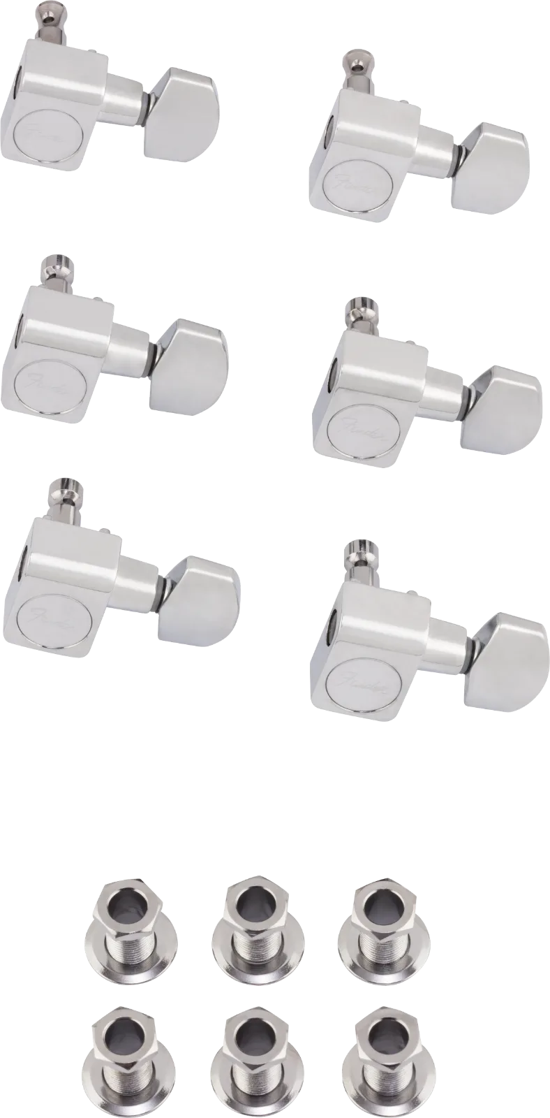 Fender American Pro Staggered Stratocaster/Telecaster Tuning Machine Sets — American Standard Series Guitar Tuning Machines Chrome (6) · Meccaniche · R&D Sound Lugano