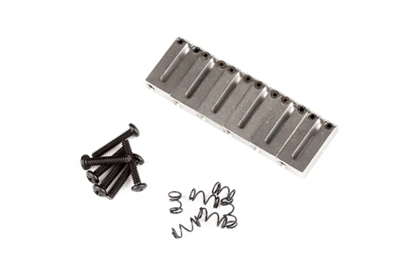 Fender American Series ('86-'07) Stratocaster Saddle Assemblies — 6-Saddle American Series Saddle Assemblies, ('86-'07), Satin Chrome · Ponti e componenti · R&D Sound Lugano