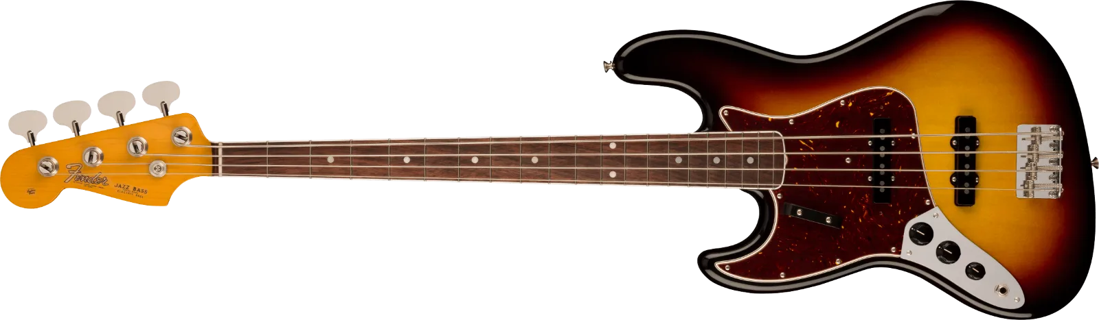 Fender American Vintage II 1966 Jazz Bass Left-Hand — Rosewood Fingerboard, 3-Color Sunburst · Bassi elettrici · R&D Sound Lugano