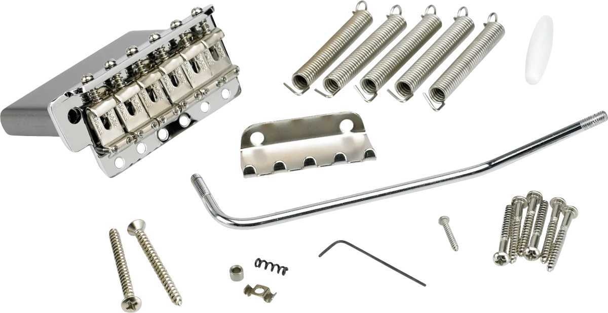 Fender American Vintage Series Stratocaster Tremolo Assemblies — 6-Saddle American Vintage Series Stratocaster Tremolo Assembly (Chrome) · Ponti e componenti · R&D Sound Lugano