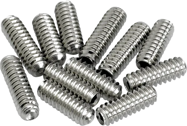 Fender American Vintage Strat-Tele Saddle Height Adjustment Screws (12) — American Vintage Stratocaster/Telecaster Bridge Saddle Height Adjustment Screws (12) (Nickel) · Ponti e componenti · R&D Sound Lugano