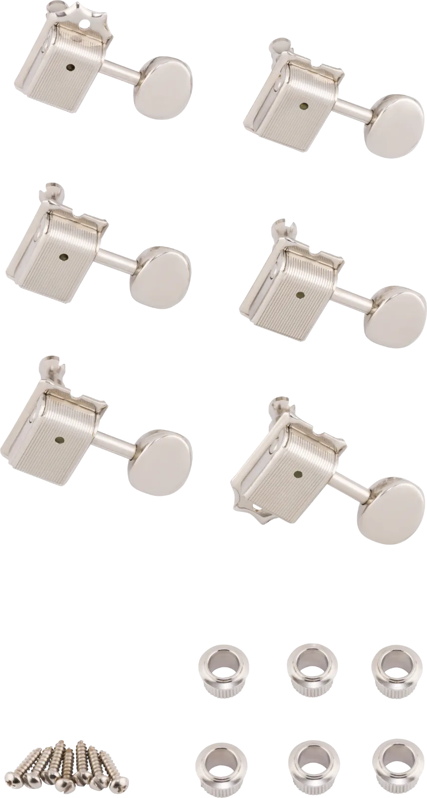 Fender American Vintage Stratocaster-Telecaster Tuning Machine Sets — American Vintage Guitar Tuning Machines, Nickel (6) · Meccaniche · R&D Sound Lugano