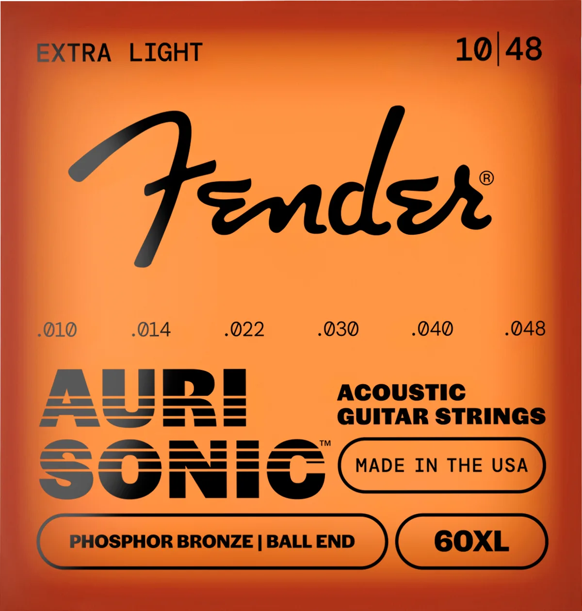 Fender AuriSonic 60 Phosphor Bronze Acoustic Guitar Strings — AuriSonic 60XL Acoustic Guitar Strings, Phosphor Bronze, Gauges .010-.048 · Corde per chitarra elettrica · R&D Sound Lugano