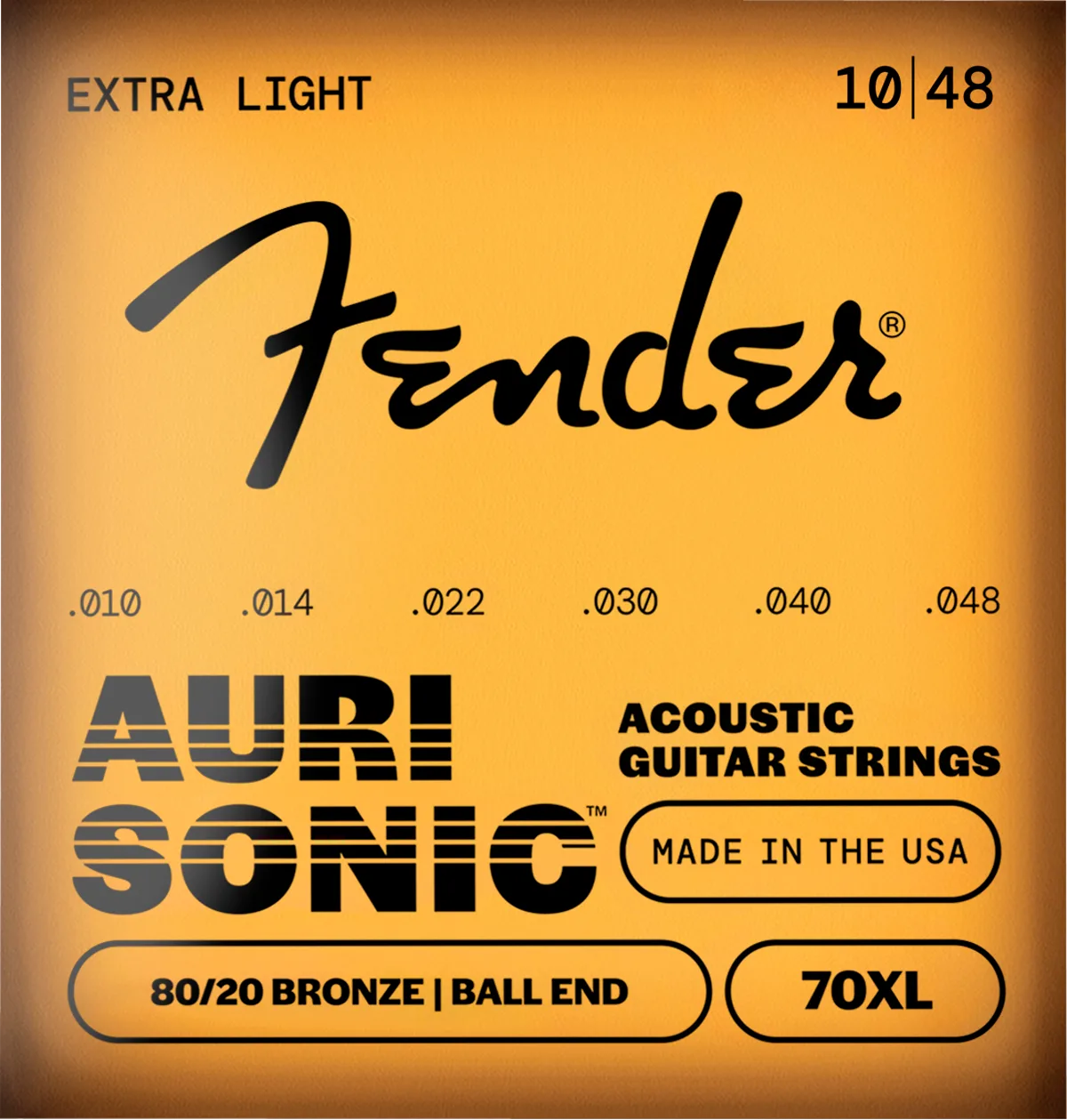 Fender AuriSonic 70 80/20 Bronze Acoustic Guitar Strings — AuriSonic 70XL Acoustic Guitar Strings, 80/20 Bronze, Gauges .010-.048 · Corde per chitarra elettrica · R&D Sound Lugano