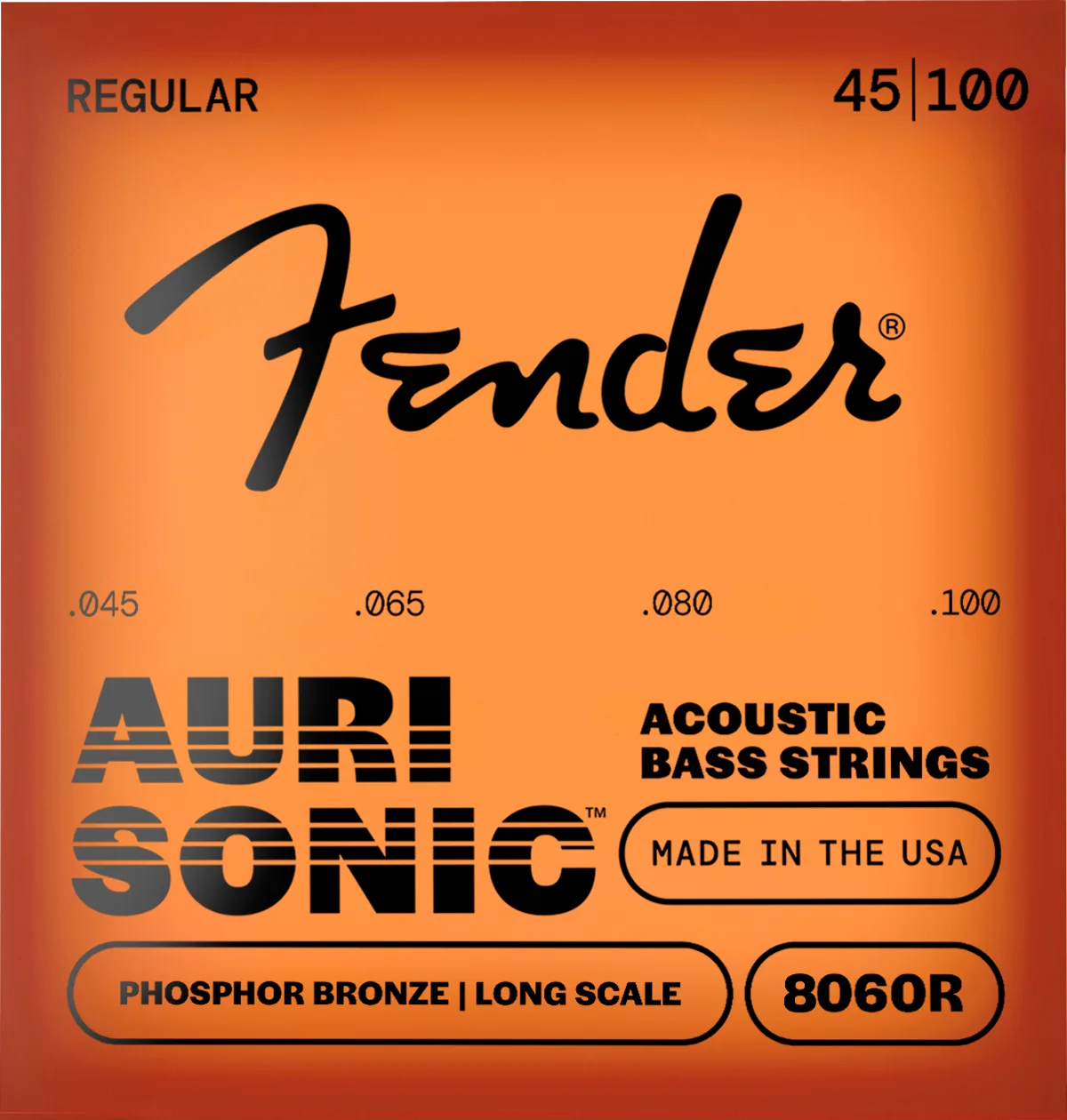 Fender AuriSonic 8060 Long Scale Phosphor Bronze Acoustic Bass Strings — AuriSonic 8060R Acoustic Bass Strings, Phosphor Bronze, Long Scale, Gauges .45-.100, (4) · Corde per basso · R&D Sound Lugano