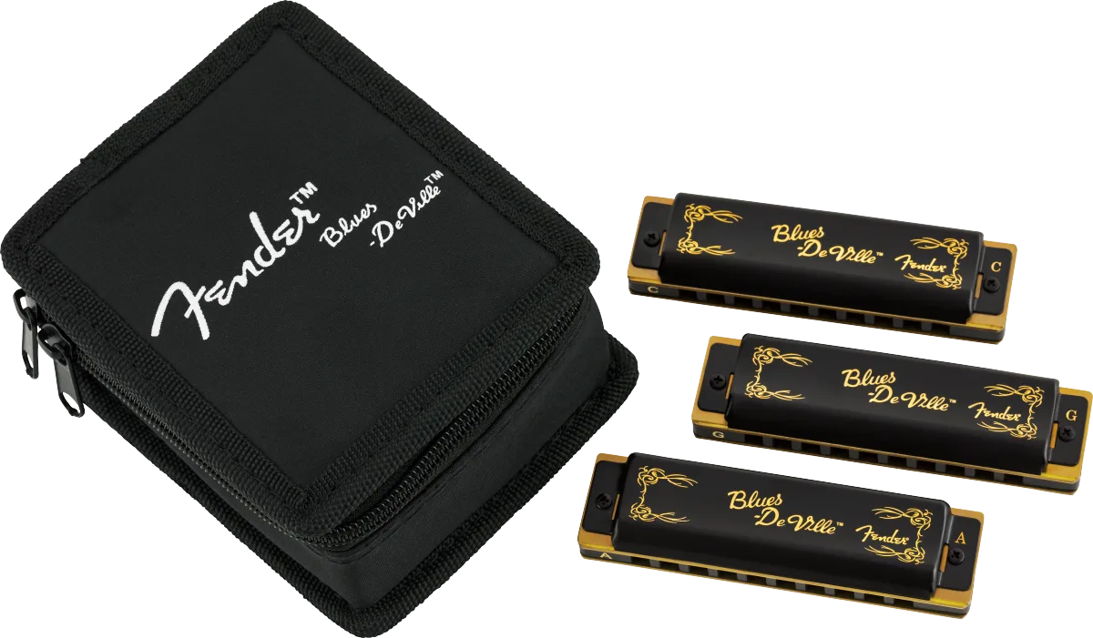 Fender Blues DeVille Harmonicas - 3 Pack with Case — Blues DeVille Harmonica, Pack of 3, with Case · Altri accessori · R&D Sound Lugano
