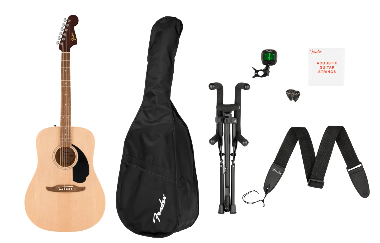 Fender California Debut Redondo Pack — Spruce Top, Black Pickguard, Natural · Chitarre elettriche · R&D Sound Lugano