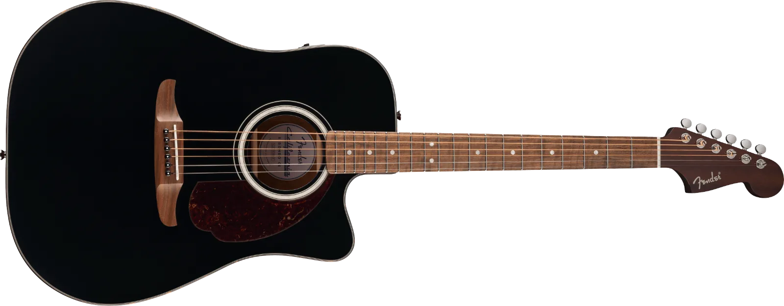 Fender California Deluxe Redondo CE — Walnut Fingerboard, Black · Chitarre acustiche · R&D Sound Lugano
