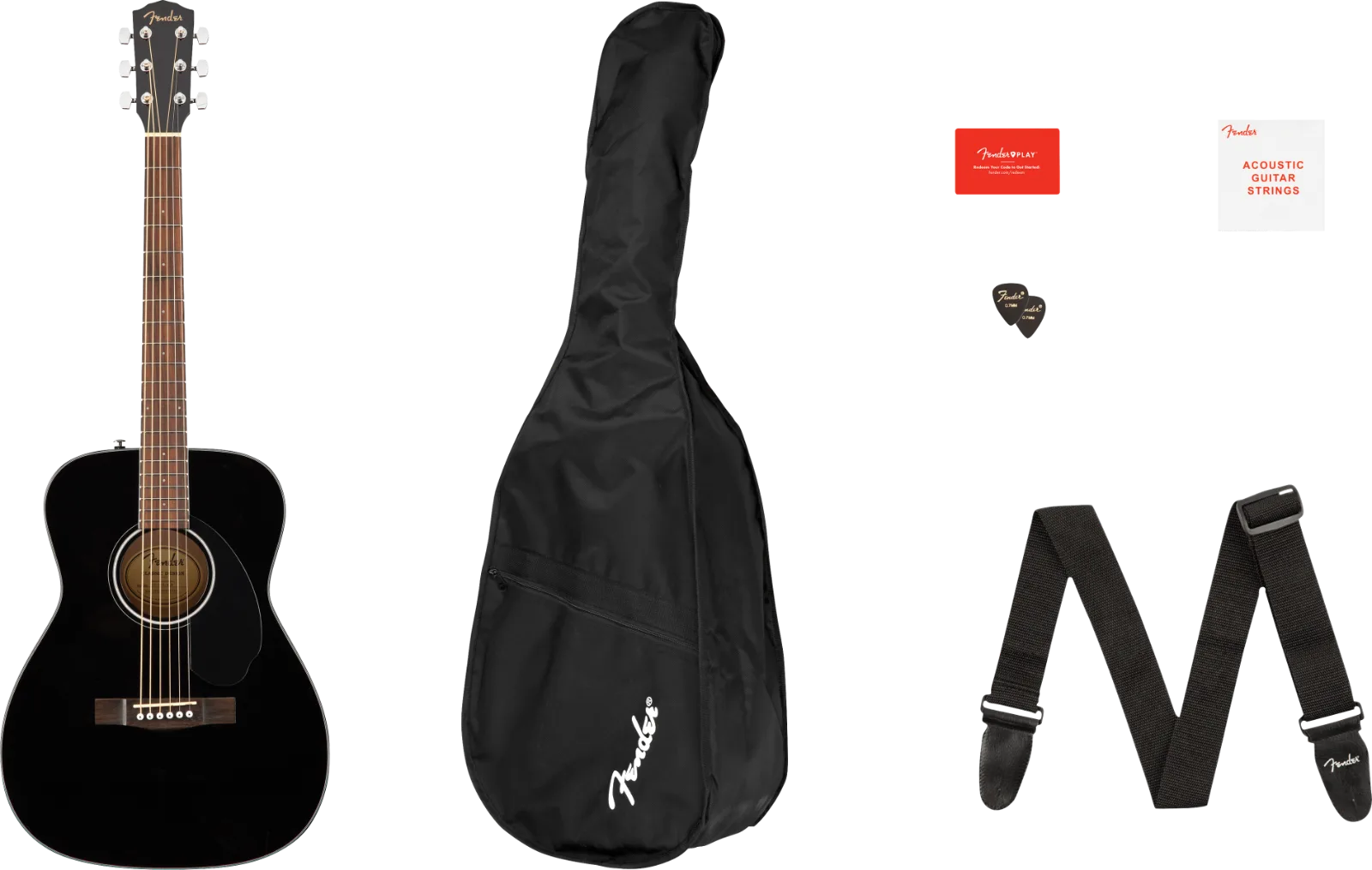 Fender CC-60s Concert Pack V2, Black · Chitarre acustiche · R&D Sound Lugano
