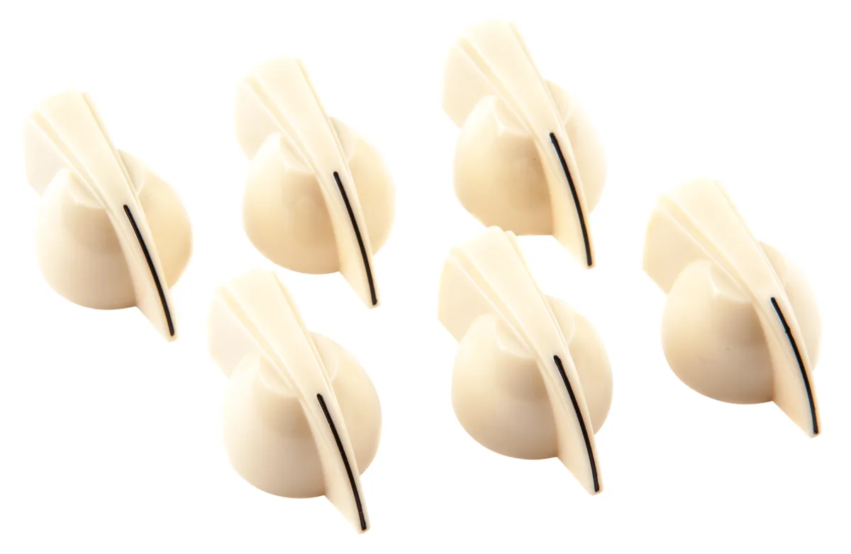 Fender Chicken Head Amplifier Knobs - Cream — Chicken Head Amplifier Knobs, (6), Cream · Ricambi per amplificatori · R&D Sound Lugano