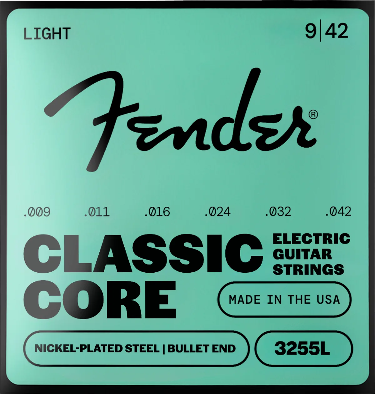 Fender Classic Core Bullets 3255 Nickel-Plated Steel Guitar Strings — Classic Core Bullets 3255L Guitar Strings, Nickel-Plated Steel, Bullet End, Gauges .009-.042 · Corde per chitarra elettrica · R&D Sound Lugano