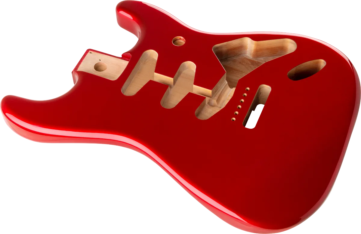 Fender Classic Series 60's Stratocaster SSS Alder Body Vintage Bridge Mount - Candy Apple Red — Classic Series 60's Stratocaster SSS Alder Body Vintage Bridge Mount, Candy Apple Red · Ponti e componenti · R&D Sound Lugano