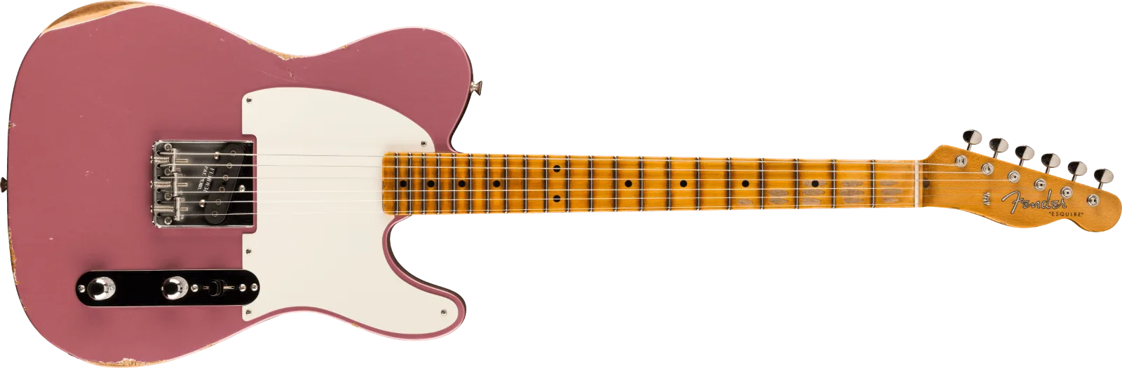 Fender Custom Shop 1956 Esquire Relic with Closet Classic Hardware, Super Faded Burgundy Mist Metallic · Chitarre elettriche · R&D Sound Lugano