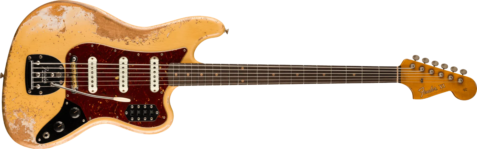 Fender Custom Shop 1962 Bass VI Super Heavy Relic, Super Aged Desert Sand · Bassi elettrici · R&D Sound Lugano