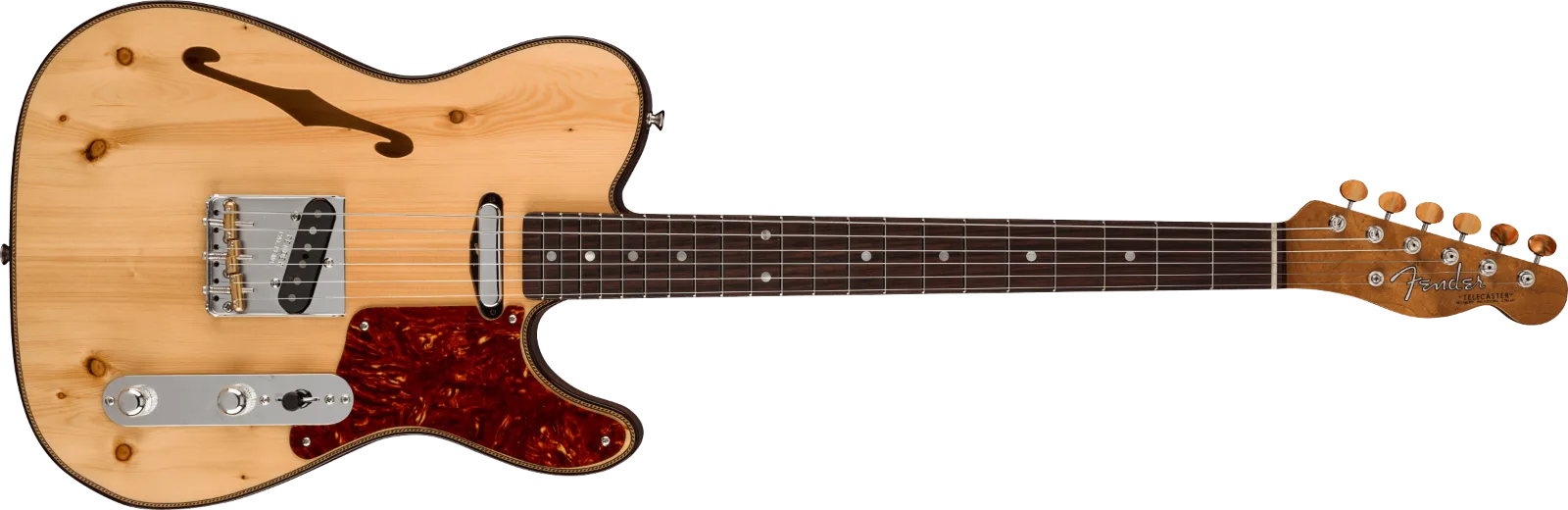 Fender Custom Shop Artisan Knotty Pine Tele Thinline RW — Artisan Knotty Pine Tele Thinline, AAA Rosewood Fingerboard, Aged Natural · Chitarre elettriche · R&D Sound Lugano
