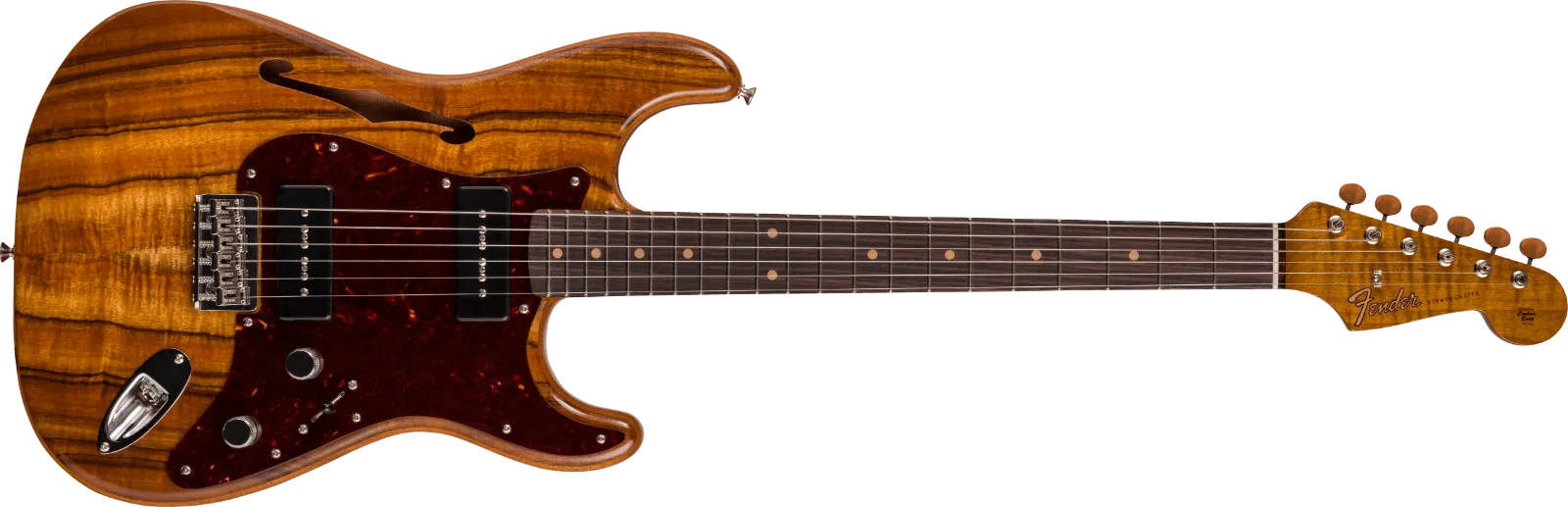 Fender Custom Shop Artisan Koa Dual P90 Strat — Artisan Dual P90 Koa Strat NOS, Rosewood Fingerboard, Aged Natural · Chitarre elettriche · R&D Sound Lugano