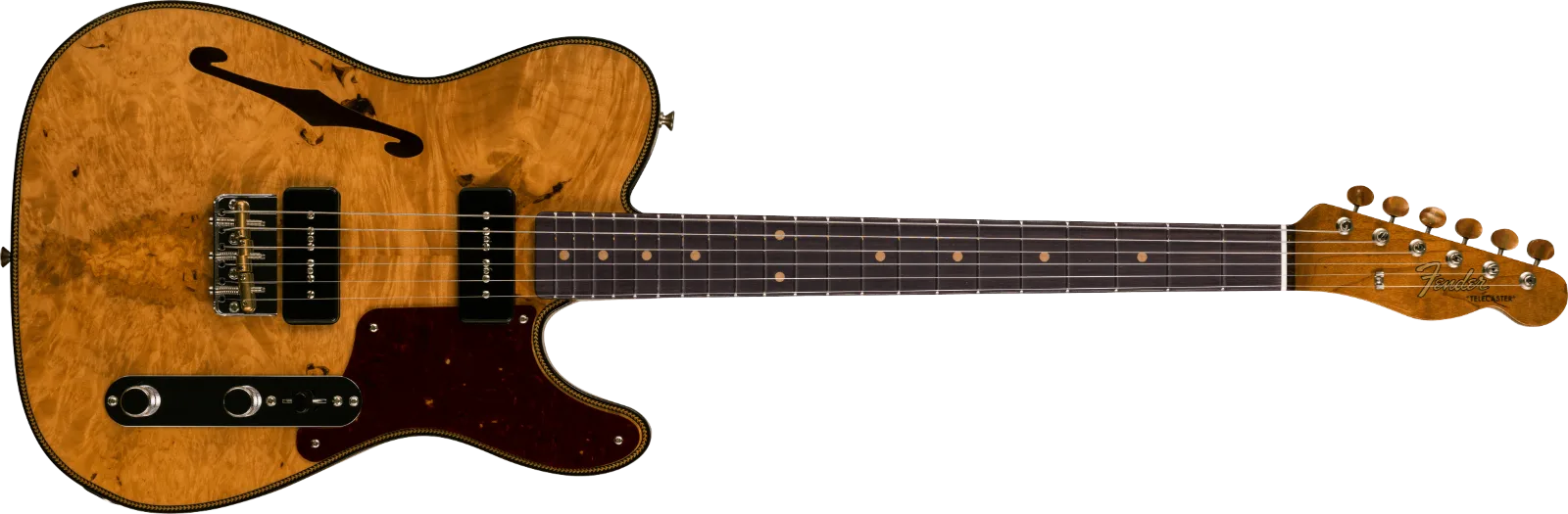 Fender Custom Shop Artisan Maple Burl Dual P90 Telecaster — Artisan Dual P90 Maple Burl Tele NOS, Rosewood Fingerboard, Aged Natural · Chitarre elettriche · R&D Sound Lugano