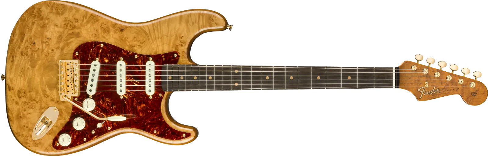 Fender Custom Shop Artisan Maple Burl Stratocaster — Artisan Maple Burl Strat NOS, Ebony Madagascar Fingerboard, Aged Natural · Chitarre elettriche · R&D Sound Lugano