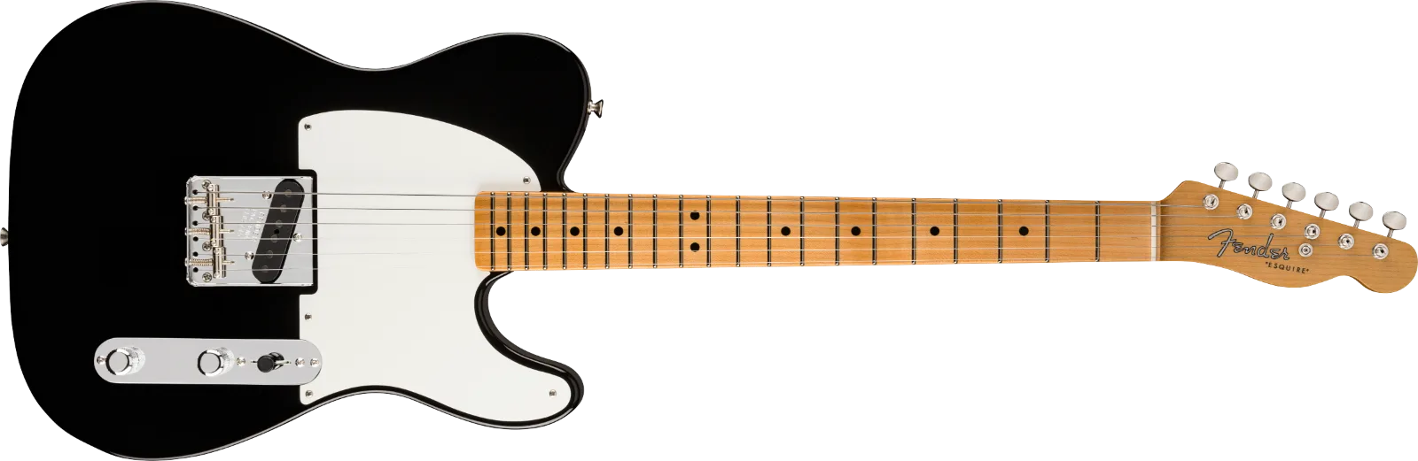 Fender Custom Shop Vintage Custom 1950 Pine Esquire — Maple Fingerboard, Aged Black · Chitarre elettriche · R&D Sound Lugano