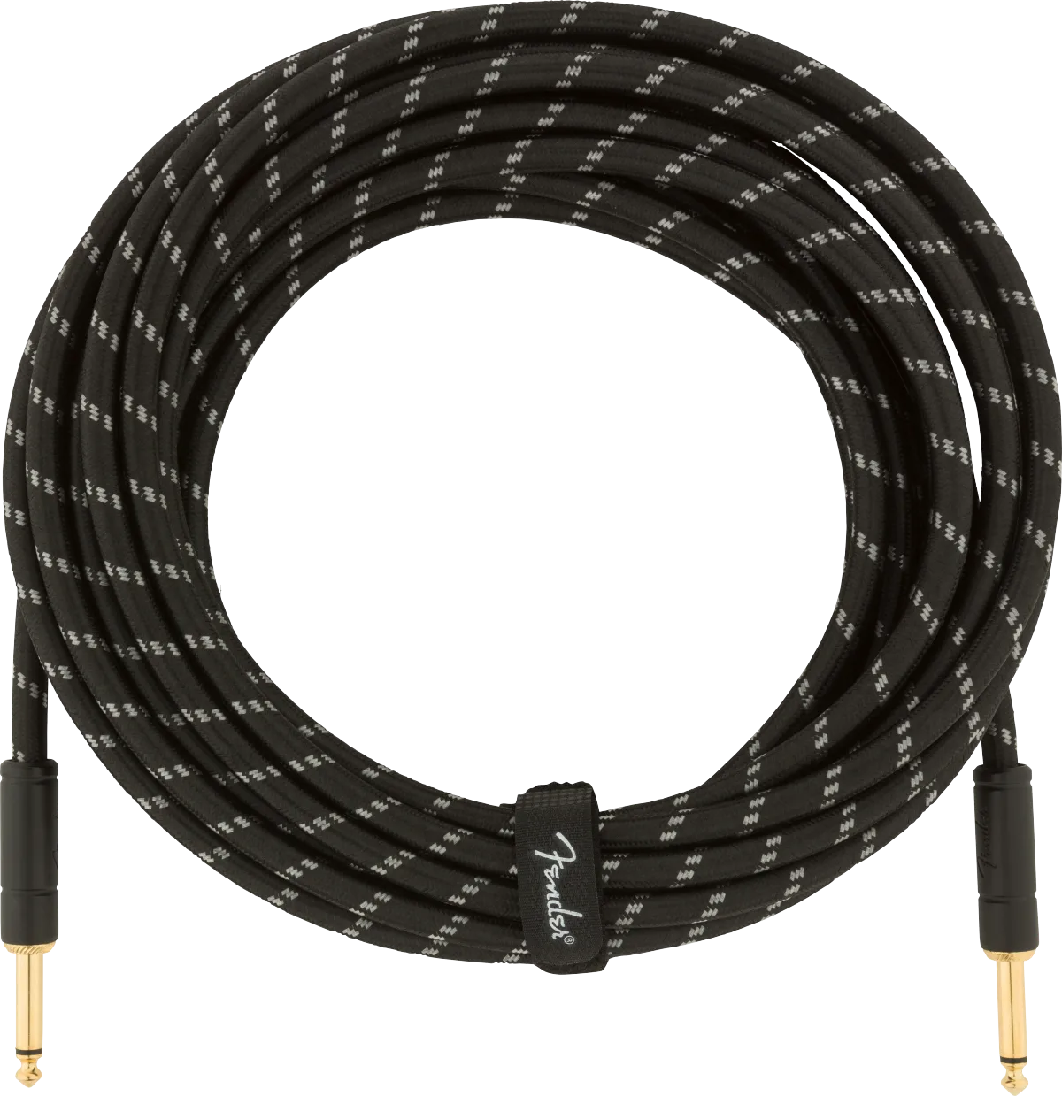 Fender Deluxe Series Tweed Instrument Cables — Deluxe Series Instrument Cable, Straight/Straight, 25', Black Tweed · Cavi per strumento · R&D Sound Lugano