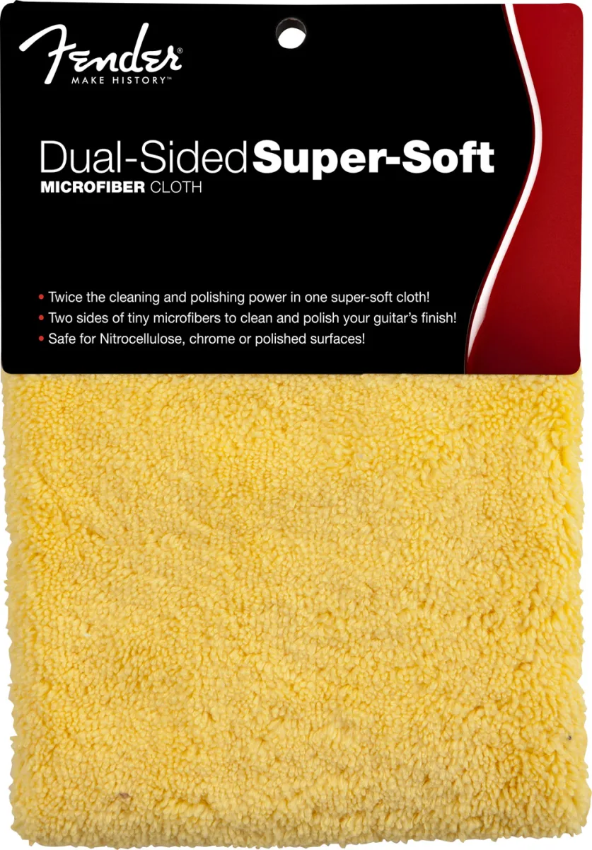 Fender Dual-Sided Super-Soft Microfiber Cloth — Super-Soft, Dual-Sided Microfiber Cloth · Altri accessori · R&D Sound Lugano