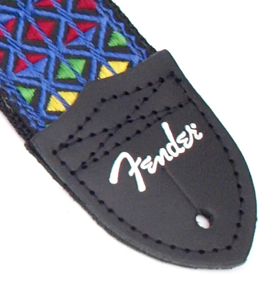 Fender Eric Johnson "The Walter" Signature Strap — Blue with Multi-Colored Triangle Pattern, 2" · Tracolle e cinghie · R&D Sound Lugano