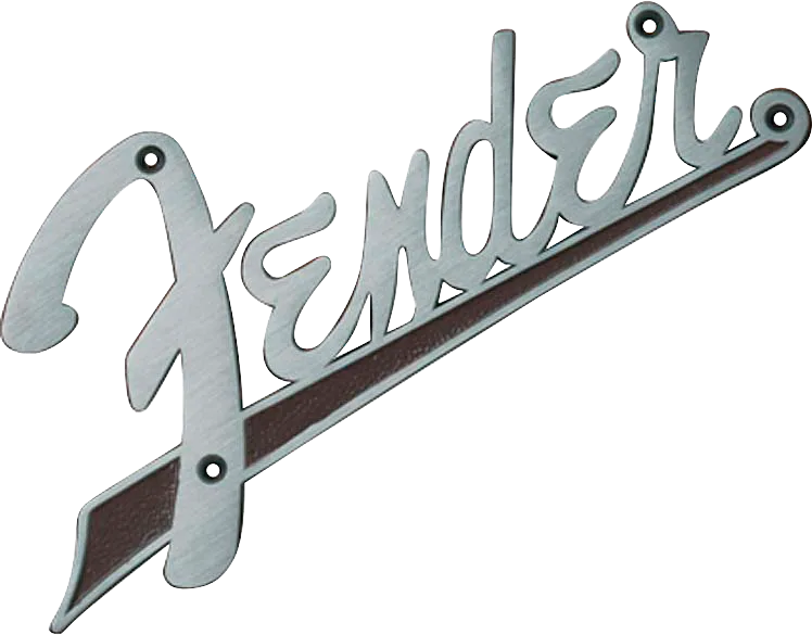 Fender '63 Flat Amplifier Logo — Fender Flat '63 Amplifier Logo, Brown · Ricambi per amplificatori · R&D Sound Lugano