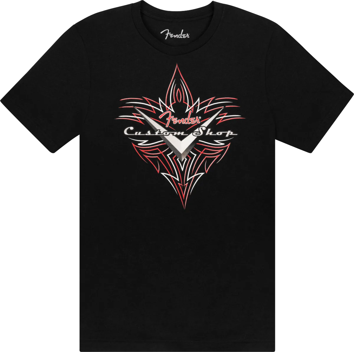 Fender Custom Shop Pinstripe T-Shirt, Black — M · Abbigliamento · R&D Sound Lugano