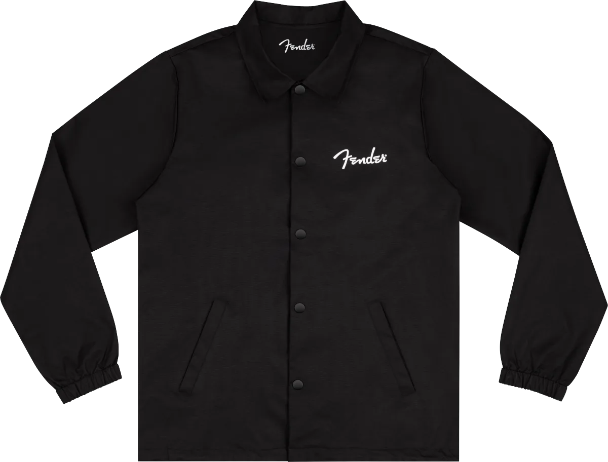 Fender Spaghetti Logo Coaches Jacket — Black, S · Abbigliamento · R&D Sound Lugano