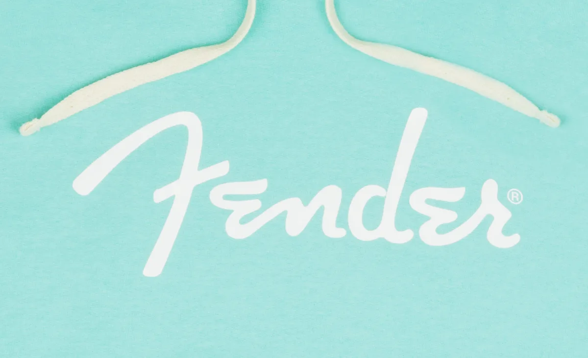 Fender Spaghetti Logo Hoodie, Daphne Blue — S · Abbigliamento · R&D Sound Lugano