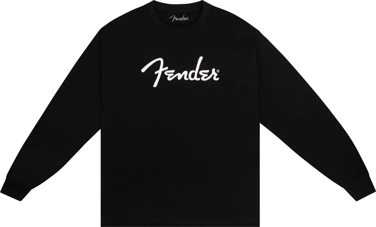 Fender Spaghetti Logo Long-Sleeve T-shirt, Black — S · Abbigliamento · R&D Sound Lugano