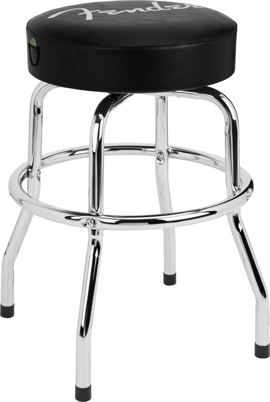 Fender Spaghetti Logo Pick Pouch Barstool, Black and Chrome — Fender Spaghetti Logo Pick Pouch Barstool, Black/Chrome, 24" · Oggettistica · R&D Sound Lugano